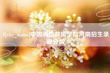 马鞍山中国消防救援学院河南招生录取分数