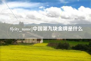 马鞍山中国第九块金牌是什么