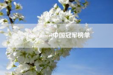 马鞍山中国冠军榜单